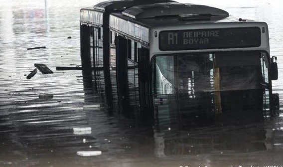 After Wildfires, Torrential Rains Flood Homes in Greece