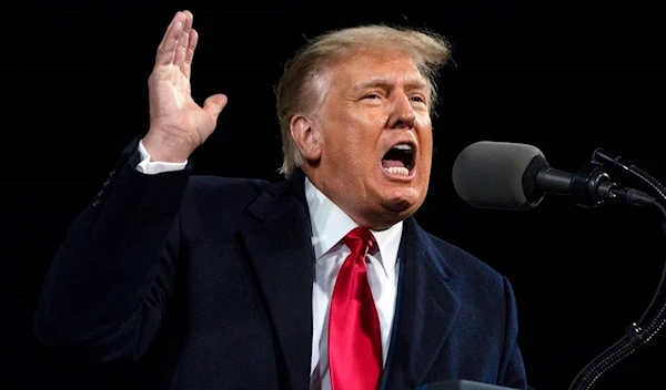 President Donald Trump speaks at a campaign rally for Senate Republican candidates Sen. Kelly Loeffler and Sen. David Perdue at Valdosta Regional Airport on December 5, 2020 | AP