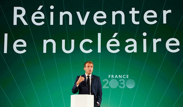 Macron during the unveiling of the France 2030 investment plan for nuclear energy