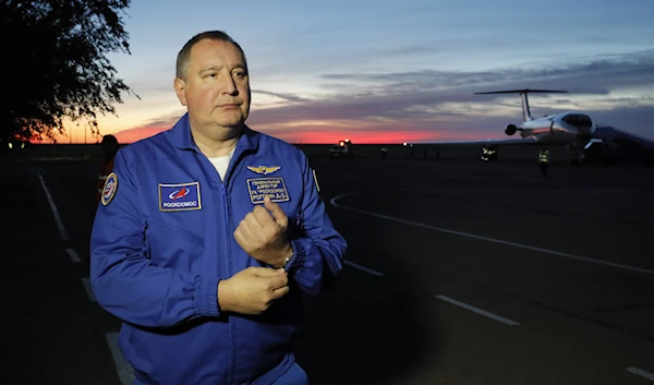 Dmitry Rogozin in Baikonur, Kazakhstan, in October 2018 (Credit: AFP)