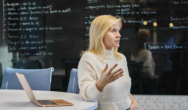 Dr. Frida Polli at the Pymetrics headquarters, New York (AP)