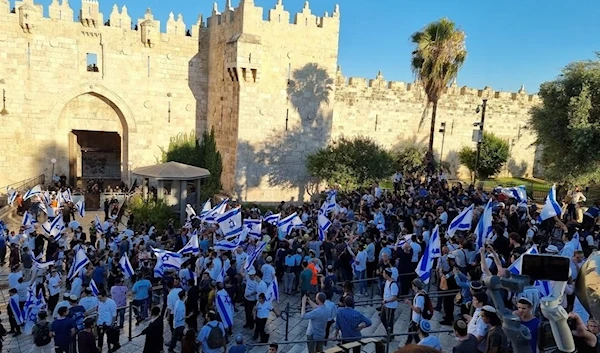 Israeli settlers during the "Flag March”