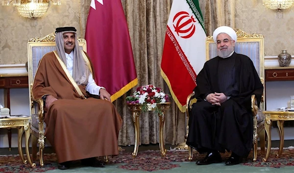 Emir of Qatar Sheikh Tamim bin Hamad al-Than and President of Iran Hassan Rouhani