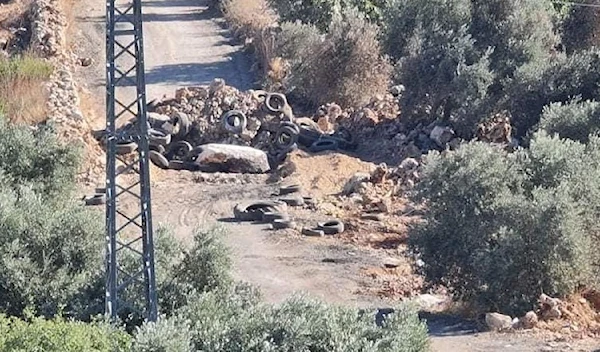 One of the dirt roads to Jabal Sbeih, blocked by the occupation