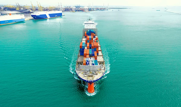 Cargo ship in the Sea of Oman