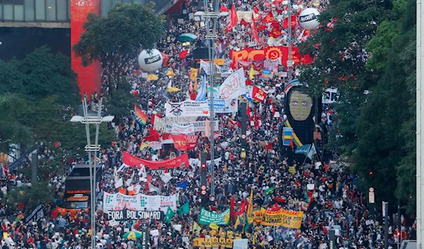 Mass demonstrations in Brazil's Rio de Janeiro against President Jair Bolsonaro