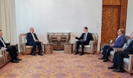 Al-Assad receives the Secretary-General of the PFLP - GC and the delegation accompanying him