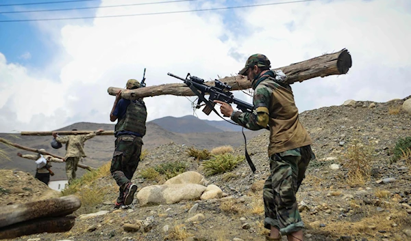 Afghan resistance movement and anti-Taliban forces take part in military training in Panjshir provnice, Afghanistan, Aug 30, 2021 | AFP