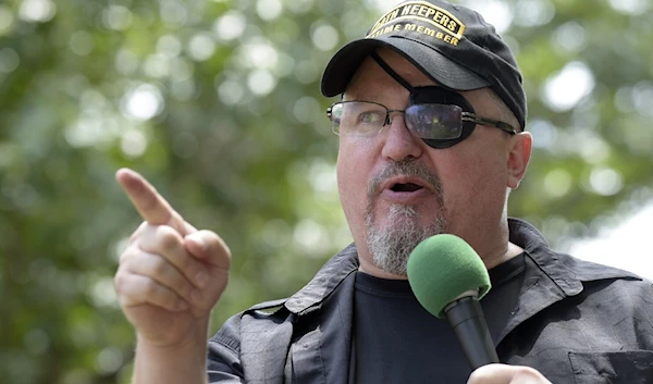 Stewart Rhodes, founder of the right-wing Oath Keepers militia group in 2017 (AP)