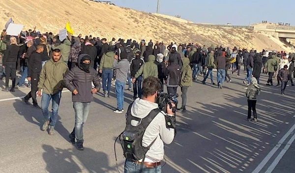 Protests in Al-Naqab, occupied Palestine over the Israeli occupation's bulldozing of Palestinian land