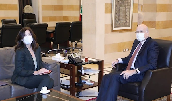 US ambassador to Lebanon Dorothy Shea with Lebanese Prime Minister Najib Mikati