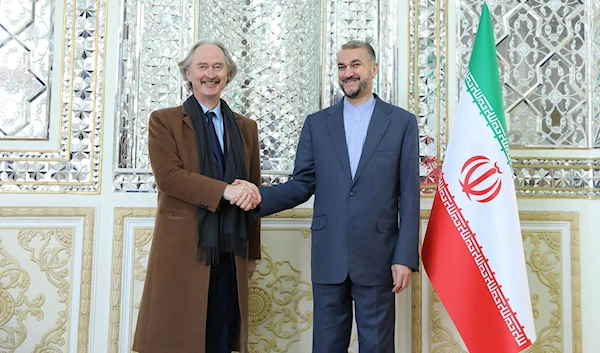 Iranian Foreign Minister Hossein Amir-Abdollahian with UN special envoy for Syria