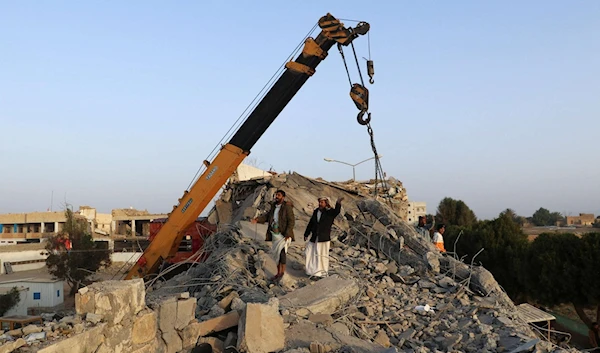 Destruction caused by the Saudi-led coalition raids on Saada's central prison