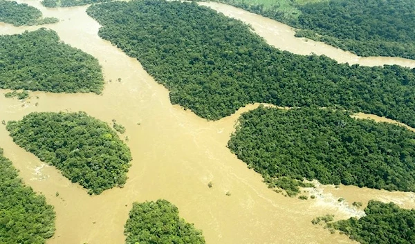 An aerial view shows the Tapajos river in Itaituba, Para state, Brazil, January 22, 2022. (Reuters)