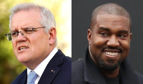 Australian PM Scott Morrison / Kanye West. Credits: Brendon Thorne/Getty Images, Neil Mockford