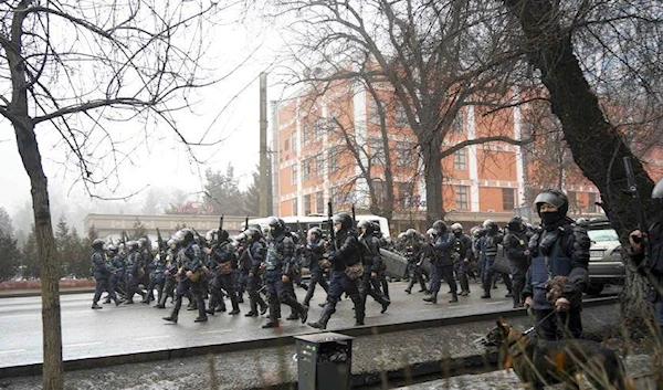 Kazakh Riot police in the streets of Almaty, Kazakhstan, January 5 (Source: AP Photo, Vladimir Tretyakov)