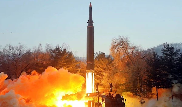 An image provided by the DPRK that shows the missile test launch on January 5