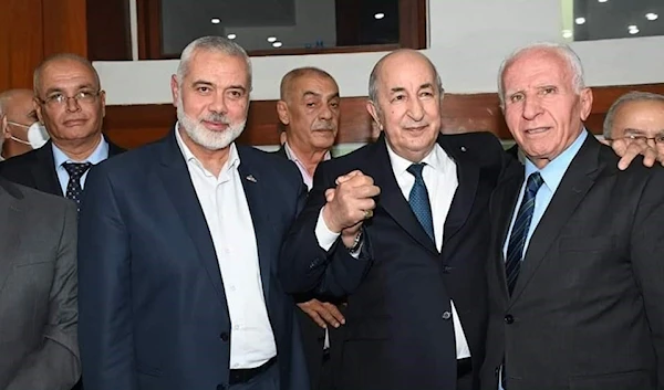 Algeria President Abdelmajid Tebboune with Hamas leader Ismail Haniyeh