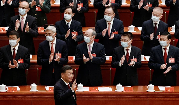 Chinese President Xi Jinping arrives for the CCP Congress' opening ceremony, October 16, 2022 (Reuters)