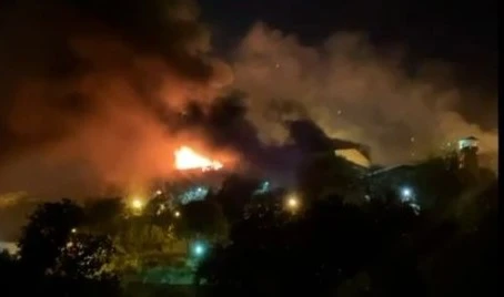 Evin prison fire in Iran (Social Media)