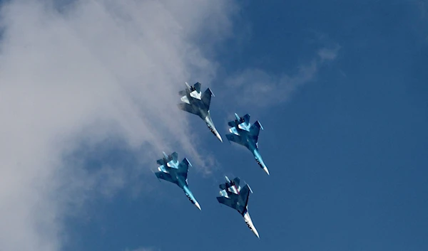 A Russian Su-57 fighter jet had a “technical malfunction” near a British spy plane over international waters. Photo: EPA