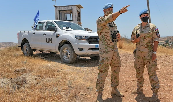 UNFICYP peacekeepers patrolling the buffer zone