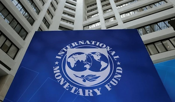 The International Monetary Fund logo is seen during the IMF/World Bank July 2022 meetings in the US (Reuters)