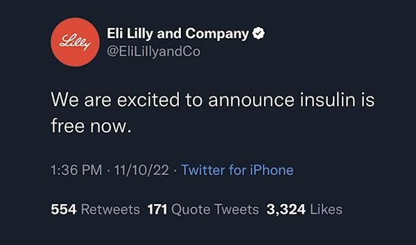 Twitter blue tweet causes Eli Lilly massive losses in stocks