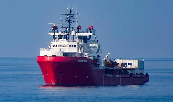 The Ocean Viking rescue ship sailing in the Mediterranean Sea on September 15, 2019. (AFP)