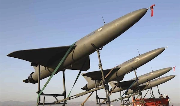 File Photo: Iranian Army on Aug. 24, 2022, drones is prepared for launch during a military drone drill in Iran. Source: AP