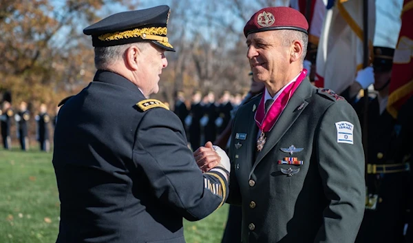 Israeli occupation forces Chief of the General Staff, Aviv Kochavi, with his US counterpart, Mark Milley