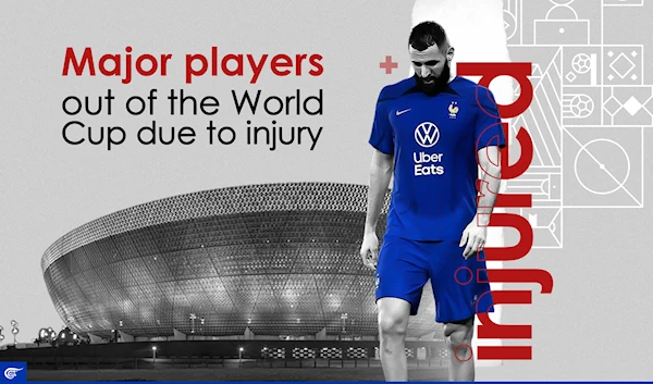 Major players out of the World Cup due to injury