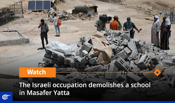 The Israeli occupation demolishes a school in Masafer Yatta