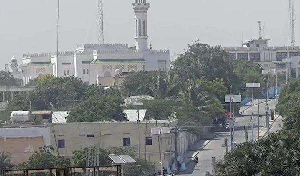 A general view shows a deserted street in front of the presidential palace in Mogadishu. (Reuters)