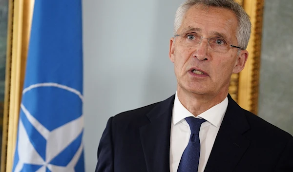 NATO Secretary General Jens Stoltenberg speaks at a news conference at Kastellet in Kommandantgaarden, Copenhagen, Denmark May 19, 2022 (Reuters)