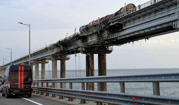 Defendant in Kerch Strait bridge attack case detained in Crimea. Source: Viktor Korotaev/SIPAPRE/Sipa USA/AP.