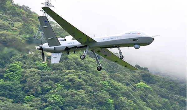 The Jian Hsiang drone goes on show at the Taipei Aerospace and Defense Technology Exhibition. (CAN)