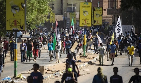 Sudanese demonstrators call for an end of military coup