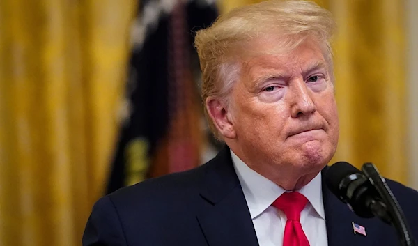 Former President Donald Trump speaks in the East Room of the White House during an event with U.S. mayors on Jan. 24, 2020 in Washington, D.C. Source: DREW ANGERER/GETTY IMAGES