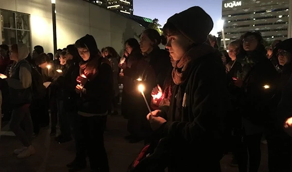 People gathered in Montreal on Friday, Oct. 4, in memory of missing and murdered Indigenous women. Source: Charlotte Glorieux.