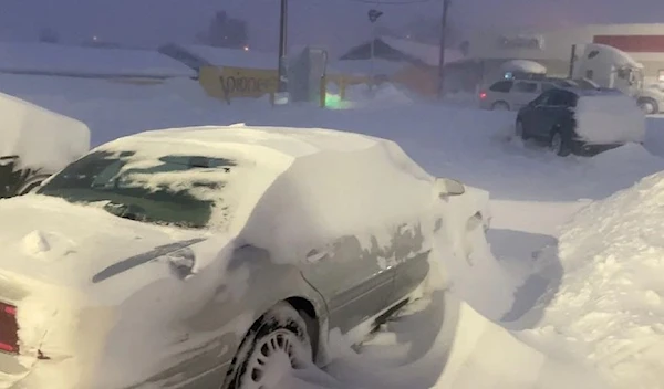 Vehicles are covered by snow in Murdo, South Dakota, US (REUTERS)