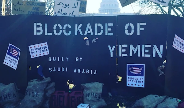 Oxfam’s blockade of Yemen stunt in front of the US Capitol (Oxfam)