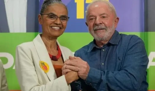 Brazil’s former President Luiz Inacio Lula da Silva, who is running for reelection, right, and congressional candidate Marina Silva, campaign in Sao Paulo, Brazil, September 12, 2022 (AP Photo)