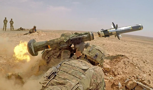 Soldiers fire an FGM-148 Javelin during a combined arms live fire exercise in Jordan on August 27, 2019 (US Army)