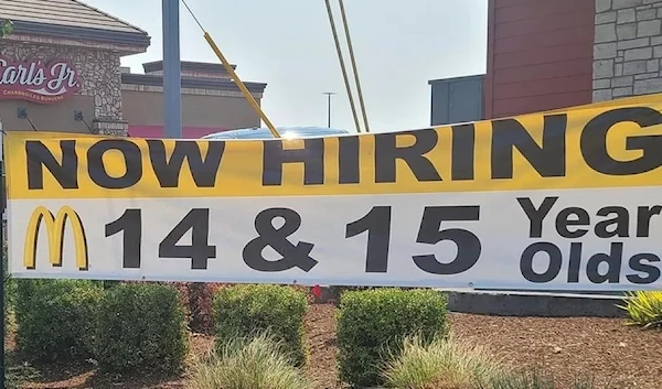 A sign outside the Biddle Rd branch of McDonald's in Medford