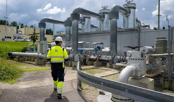 A natural gas storage facility in Bierwang, Germany. (AFP)