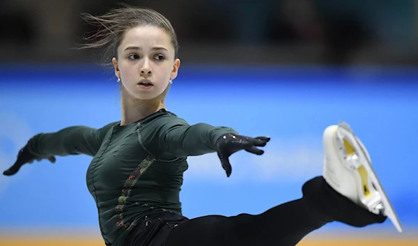 Kamila Valieva during Thursday's training. (Reuters)