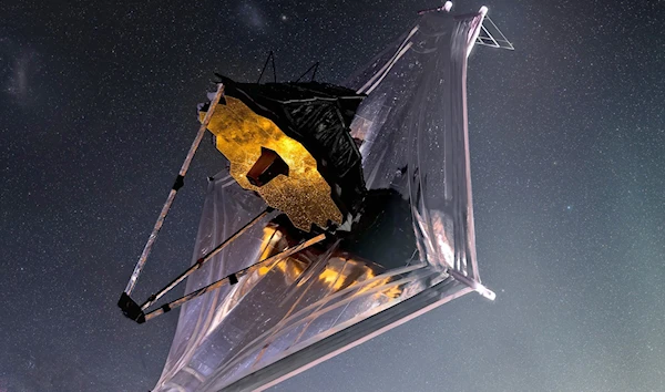 An artist's conception of the James Webb Space Telescope, made by NASA's multimedia specialist, Adriana Manrique Gutierrez.