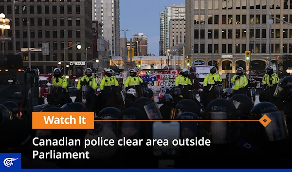 Canadian police clear area outside Parliament