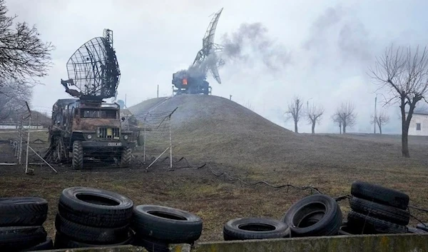 Destroyed Ukrainian radar stations near Mariupol, Ukraine